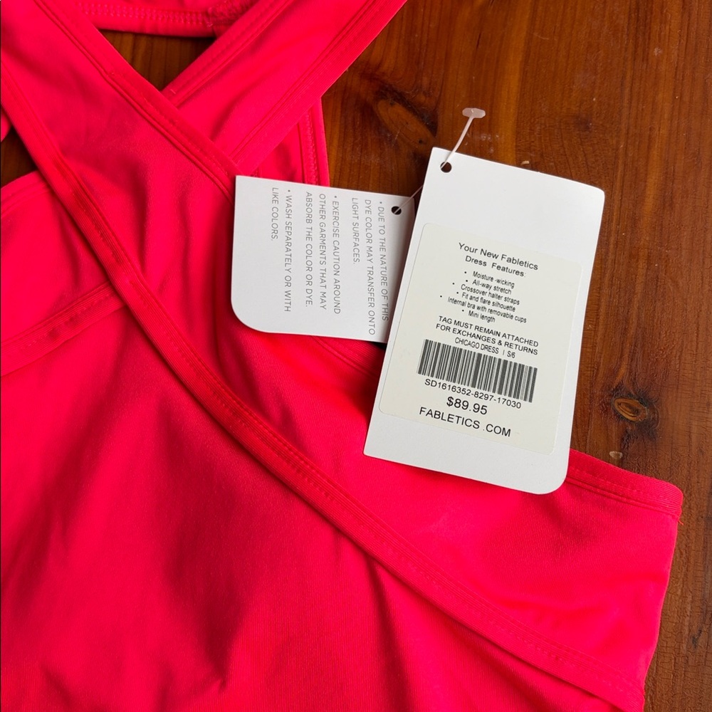 NWT Fabletics Hot Pink Tennis Halter Dress with Bra Women’s Size Small - Picture 9 of 13